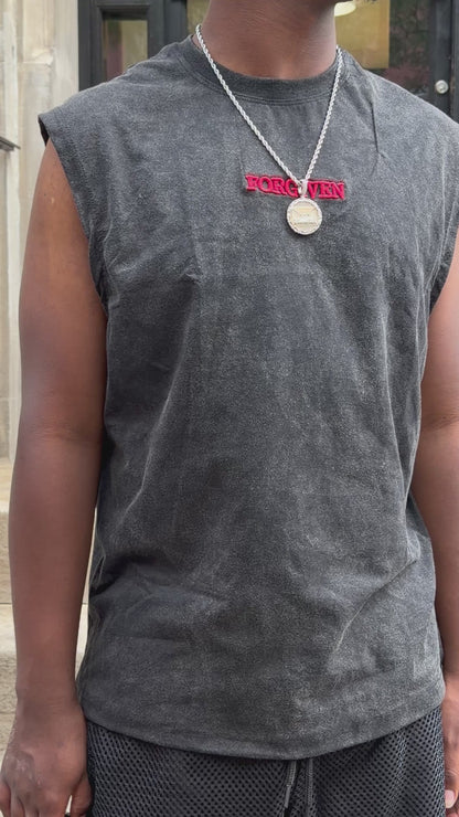 Forgiven Black Acid Sleeveless Tee